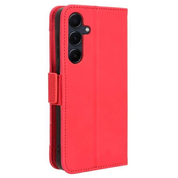 Cu clapetă pentru Samsung Galaxy A35 5G, Card Slot, roșu