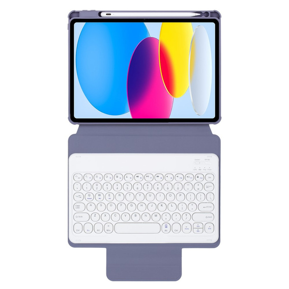 Husă pentru tastatură pentru iPad 11" 2025 A16 (11 gen.) / iPad 10.9" 2022 (10 gen.), Rotary 360° Leather, violet