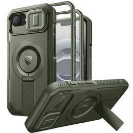 Carcasă blindată pentru iPhone 16e, Dexnor CamProtect MagSafe, verde