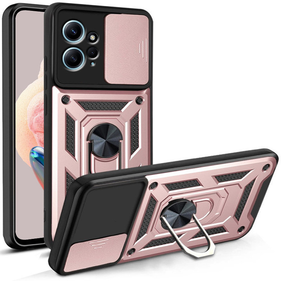 Husă blindată pentru Xiaomi Redmi Note 12 4G, CamShield Slide, roz rose gold