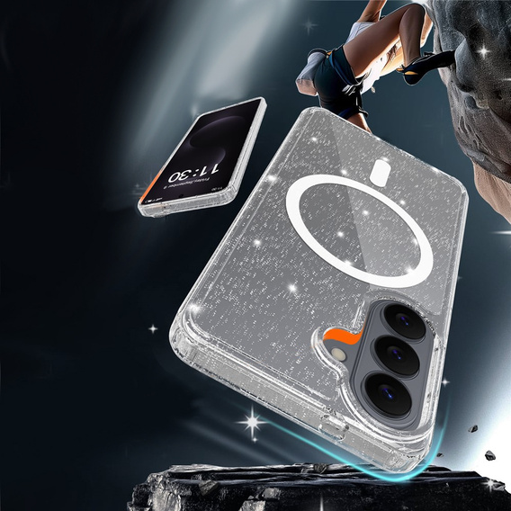 Husă strălucitoare, pentru MagSafe pentru Samsung Galaxy S26, transparentă