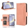 Cu clapetă pentru Samsung Galaxy S25 FE, Card Slot, roz