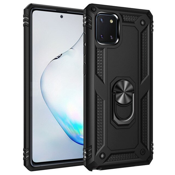 Husă blindată pentru Samsung Galaxy Note 10 Lite, Nox Case Ring, negru