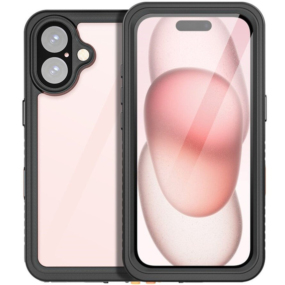 Husă impermeabilă IP68 pentru iPhone 16, negru