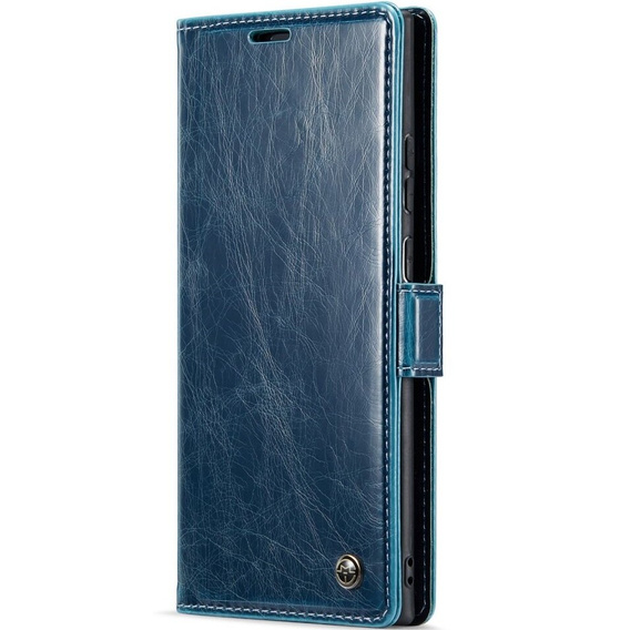 Carcasă flip CASEME pentru Samsung Galaxy Note 20 Ultra, Waxy Textured, albastru