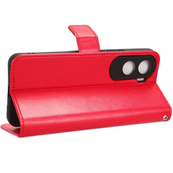 Cu clapetă pentru Honor 90 Lite 5G, Crazy Horse Wallet, roșu