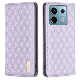 Cu clapetă pentru Xiaomi Redmi Note 13 Pro 4G / Xiaomi Redmi Note 14S / Xiaomi Poco M6 Pro 4G, Wallet, BINFEN COLOR, violet