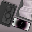 Husă pentru iPhone 16 Pro, pentru MagSafe, ERBORD Matt Case, transparent / negru + sticlă pentru ecran