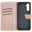 Cu clapetă pentru Samsung Galaxy M34 5G, Butterfly, roz rose gold