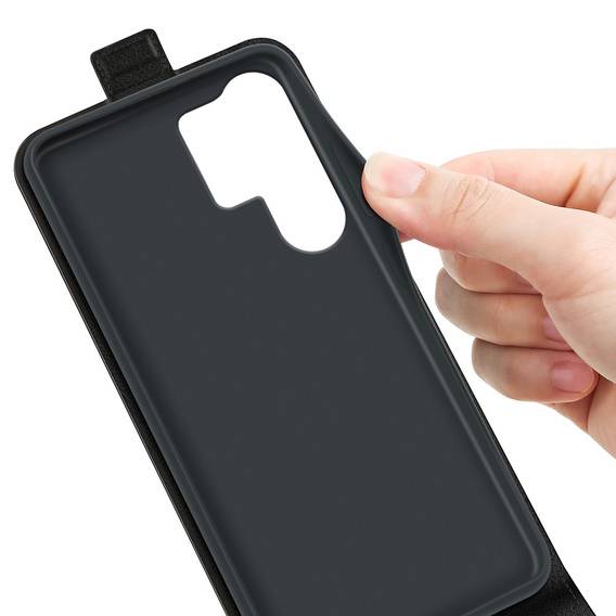 Cu clapetă pentru Samsung Galaxy S25 Ultra, Flip, negru