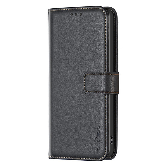 Husa cu clapetă pentru Xiaomi Redmi Note 13 Pro 4G, BINFEN Wallet, negru