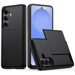 Husă cu suport pentru carduri pentru Samsung Galaxy S26 Plus, negru