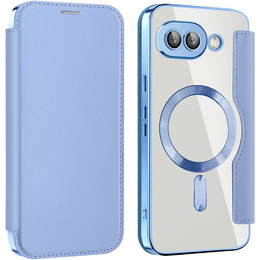 Cu clapetă pentru Google Pixel 9A, RFID Wallet MagSafe CamShield, albastru