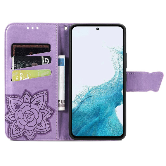 Cu clapetă pentru Samsung Galaxy A36, Butterfly, violet