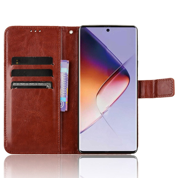 Cu clapetă pentru Infinix Note 40 Pro Plus, Crazy Horse Wallet, maro