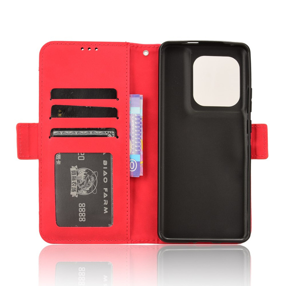 Cu clapetă pentru Motorola Edge 50 Ultra, Card Slot, roșu