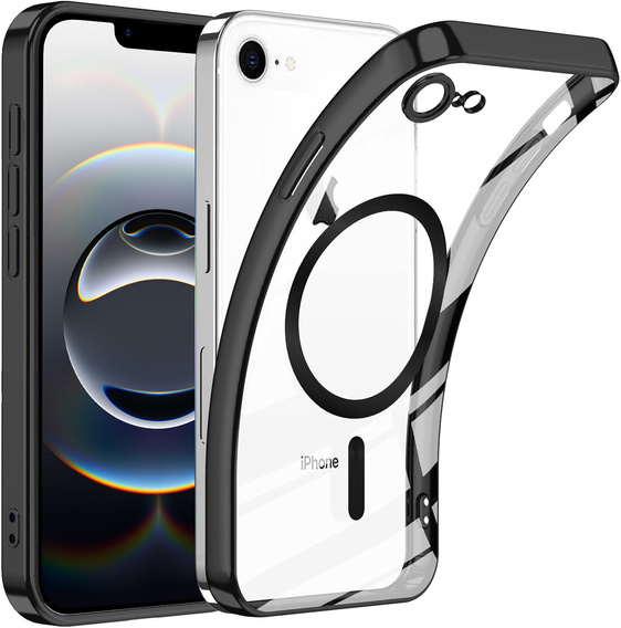 Husă pentru iPhone 16E, Electro MagSafe, negru + Sticlă pentru ecran