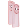 Husă din silicon pentru Xiaomi Redmi A3, cu protecție pentru cameră, transparent / roz