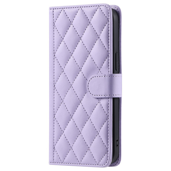 Husă cu clapetă pentru Samsung Galaxy S25 FE, Rhombus Crossbody Leather, violet