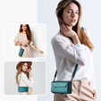 Husă CASEME pentru Samsung Galaxy A55 5G, RFID Leather Wallet, cu curea de umăr, verde