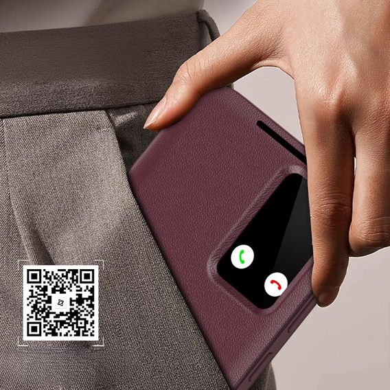 Husă cu clapetă pentru Samsung Galaxy S25 Edge, Smart View Wallet, maroon