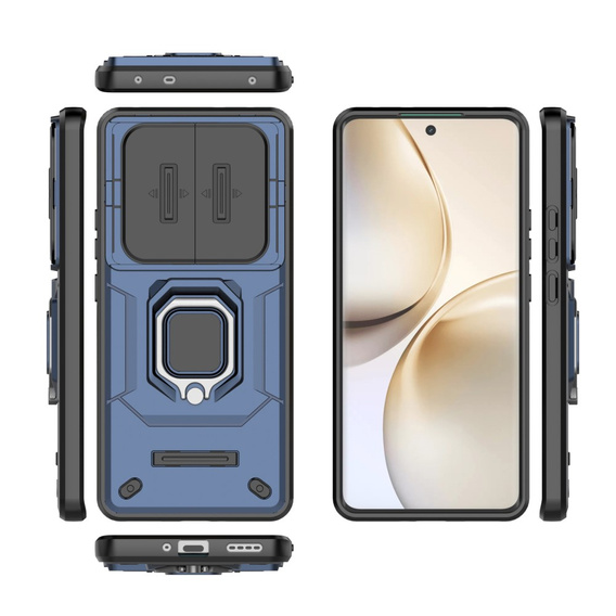 Husă blindată pentru Realme 14 Pro 5G, CamShield Slide, albastru