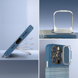Carcasă pentru iPhone 15 Pro, cadru Kickstand, pentru MagSafe, Moon Blue