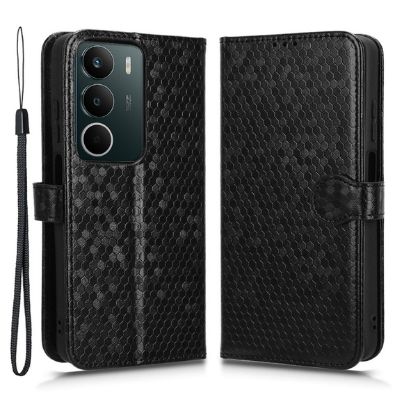 Husa cu clapetă pentru Realme C71, Wallet Rhombus, negru