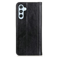 Huse pentru Samsung Galaxy A26, Wallet Litchi Leather, negru