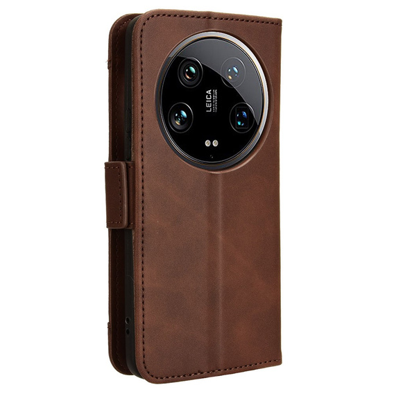 Cu clapetă pentru Xiaomi 14 Ultra, Card Slot, maro