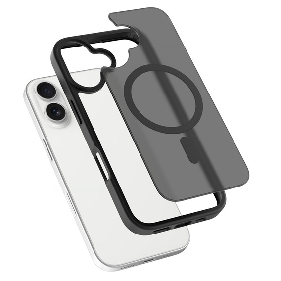 Carcasă Matt pentru iPhone 17, pentru MagSafe, negru translucid