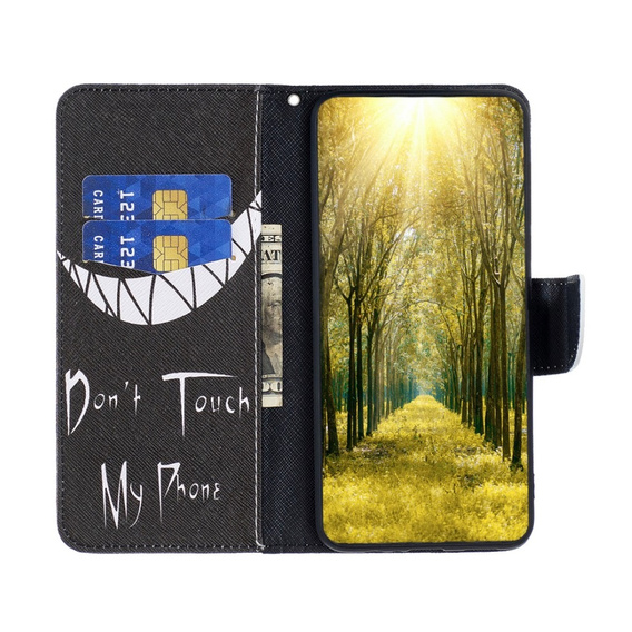 Cu clapetă pentru Motorola Edge 40 Neo, Wallet, Don't Touch My Phone, negru