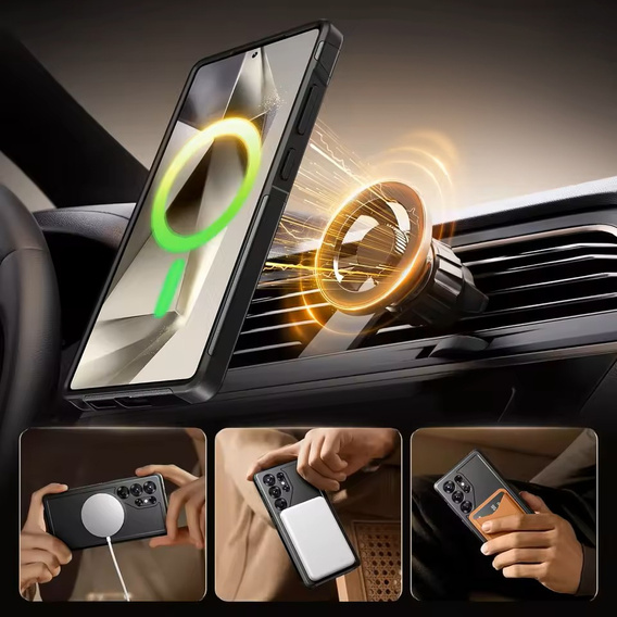 Husa pentru Samsung Galaxy S25 Ultra, Tongate MECH Series Clip, negru
