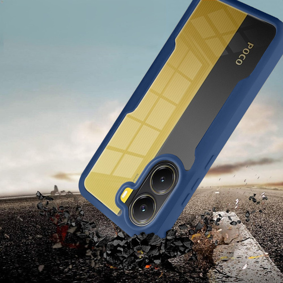 Carcasă pentru Xiaomi Poco X7 Pro 5G, Shockproof, cu folie, albastru