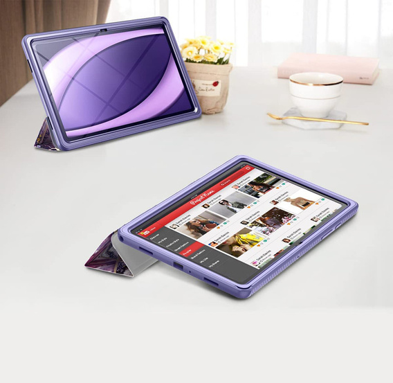 Huse pentru Samsung Galaxy Tab A7, Suritch Full Body Basic Marble, violet