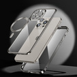 Husă pentru iPhone 15 Pro, Privacy Dual Glass, pentru MagSafe, de argint