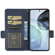 Cu clapetă pentru Motorola Moto G72, Wallet Thin Magnet, albastru închis