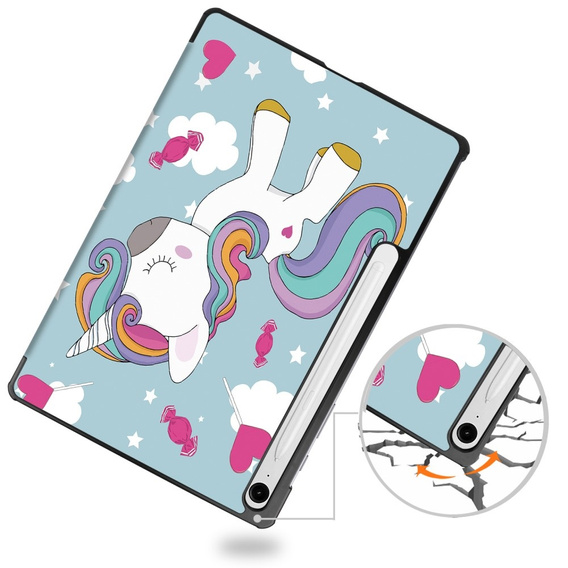 Husă pentru Samsung Galaxy Tab S10 Lite / S10 FE / S9 FE, cu clapetă, unicorn