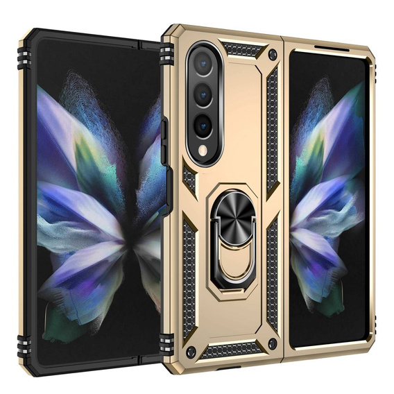 Husă blindată pentru Samsung Galaxy Z Fold 4 5G, Nox Case Ring, de aur