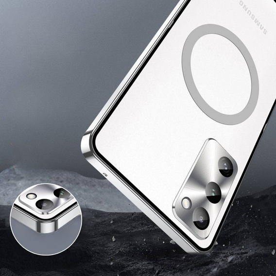 Carcasă de protecție pentru camera foto pentru Samsung Galaxy S20 FE, CamShield MagSafe, transparent / argintiu