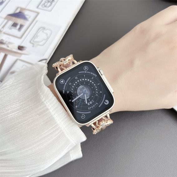 Curea din piele pentru Apple Watch 1/2/3/4/4/5/6/6/7/8/SE/Ultra 42/44/45/49mm, bej