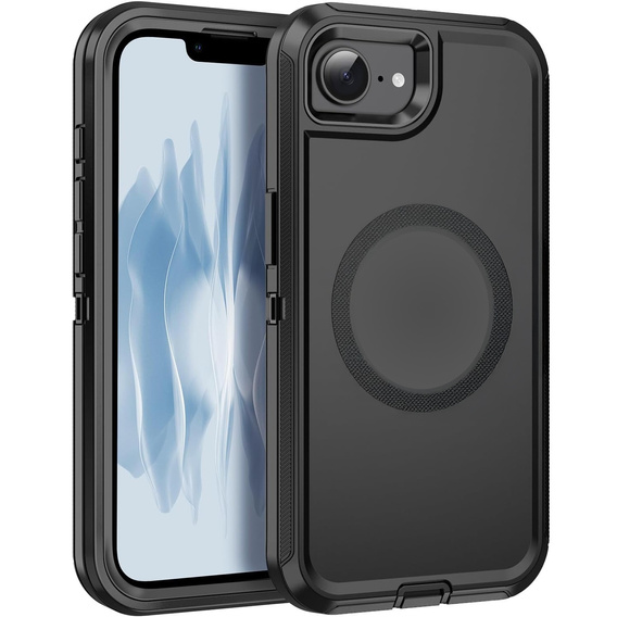 Carcasă cu ramă pentru iPhone 16E, pentru MagSafe, negru