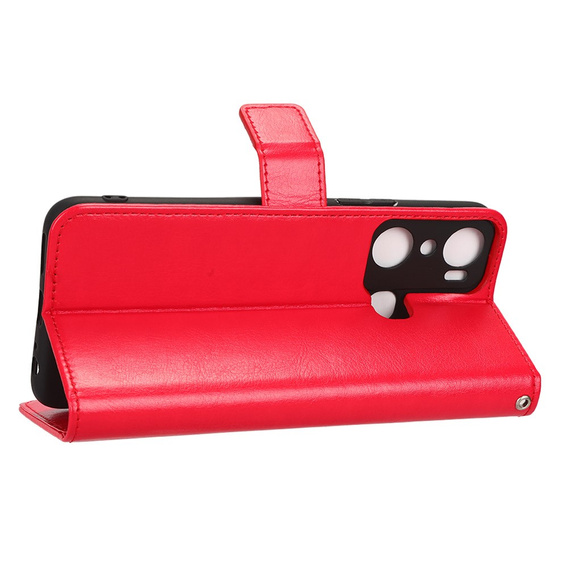 Cu clapetă pentru Infinix Hot 20i, Crazy Horse Wallet, roșu