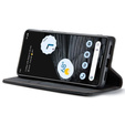 Husa CASEME pentru Google Pixel 7, Leather Wallet Case, negru