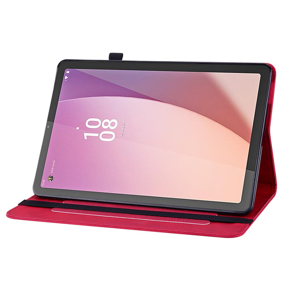 Huse pentru Lenovo Tab M9, Wallet Pen Slot, roșu