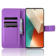 Cu clapetă pentru Xiaomi Redmi Note 13 5G, Wallet Smart Magnet, violet