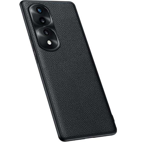 Husă din piele pentru Honor 70 5G, leather hybrid, negru