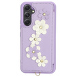 Husa pentru Samsung Galaxy S23 FE, Leather Flower Card Slot, violet