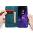 Husa CASEME pentru Samsung Galaxy S9 Plus, Leather Wallet Case, albastru