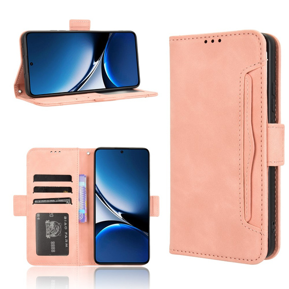 Cu clapetă pentru Xiaomi Poco X7 Pro 5G, Card Slot, roz